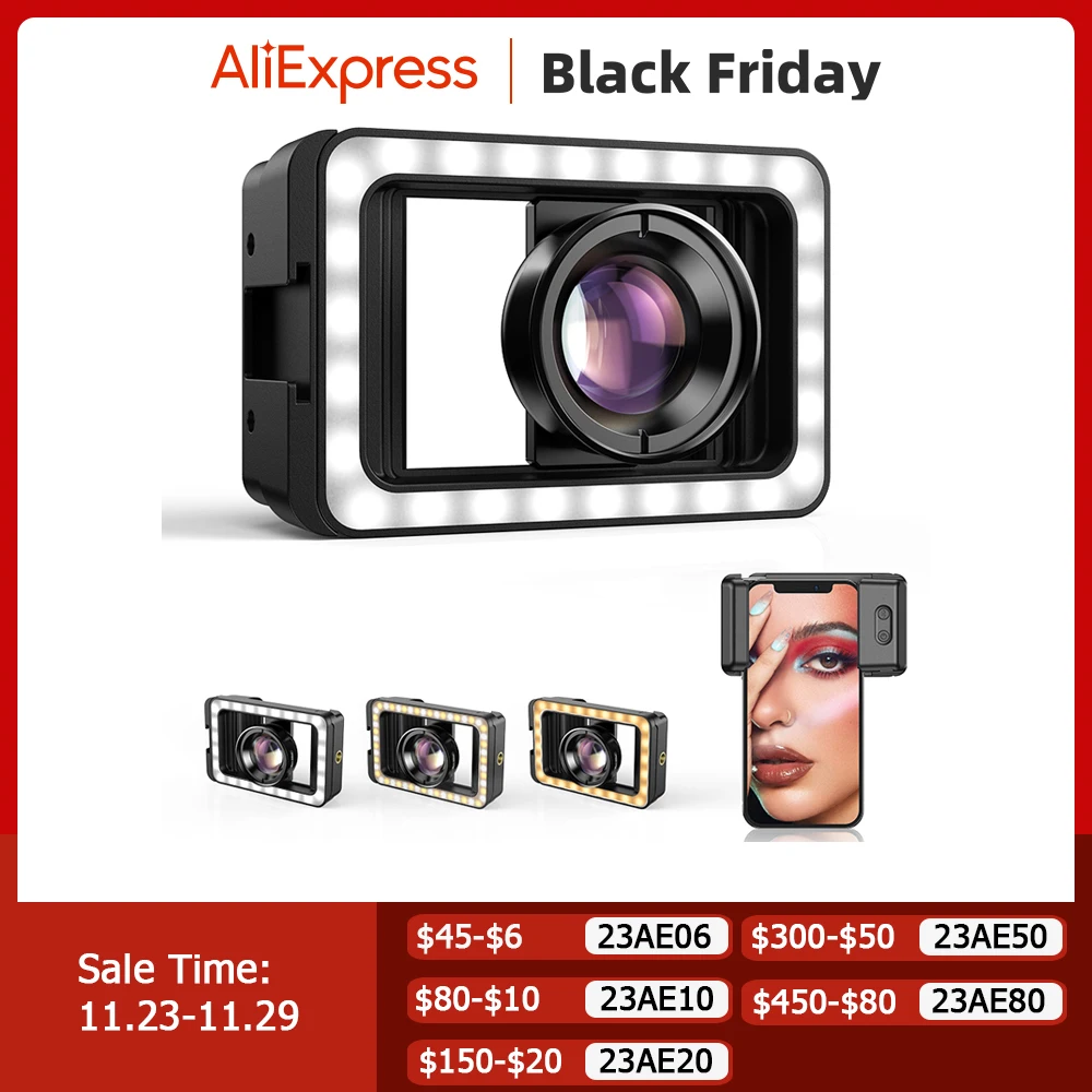 Обновленный макрообъектив apexel 4k hd 100 мм со светодиодной подсветкой