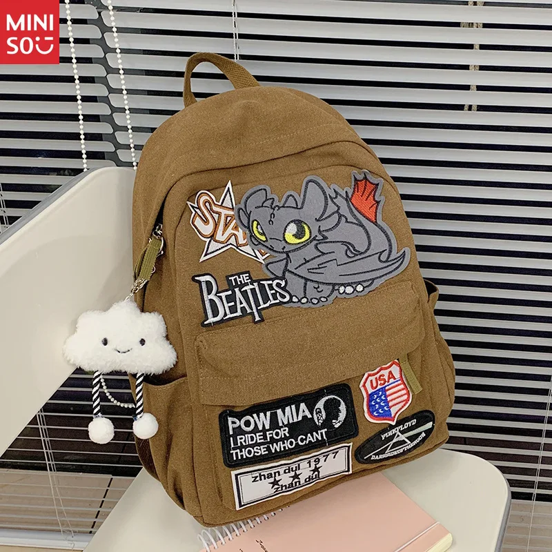 Винтажный рюкзак miniso monster 2025г. |   американский ретро-стиль - Фотография_4