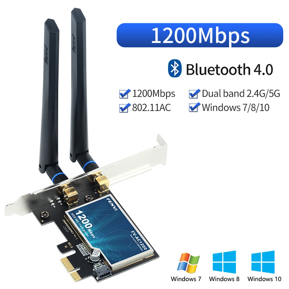 Fenvi wifi5 ac1200 pcie wifi-адаптер bt4 - Фотография_3