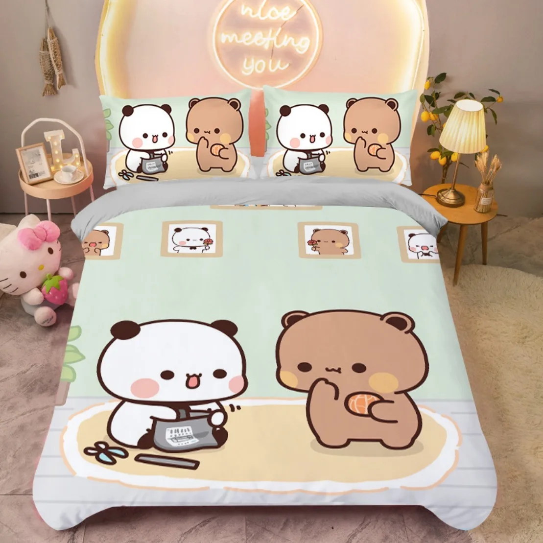 Прекрасный детский пододеяльник kawaii bubu и dudu - Фотография_3