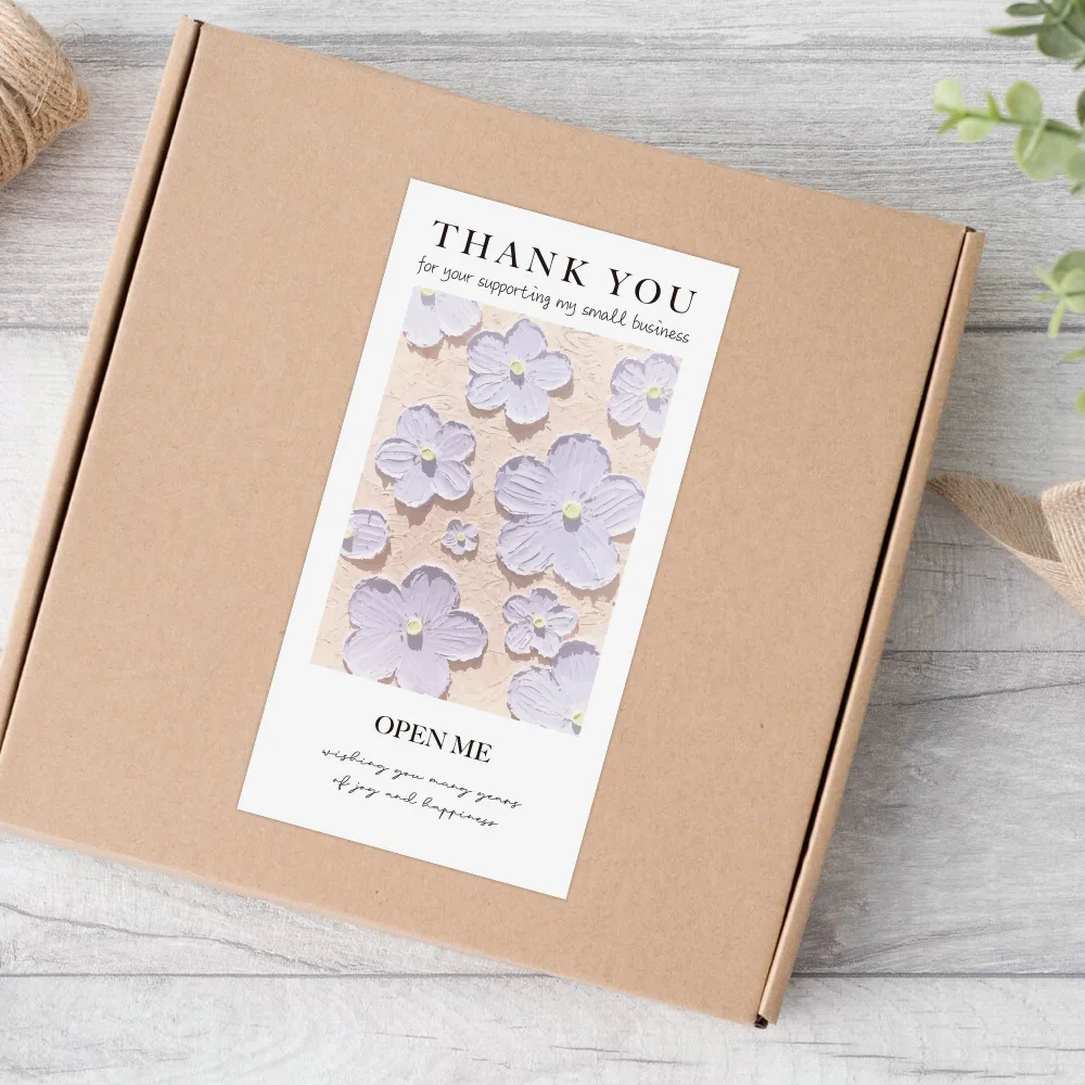 10 см * 5 см прямоугольные ярлыки с цветами и надписью «thank you» - Фотография_5