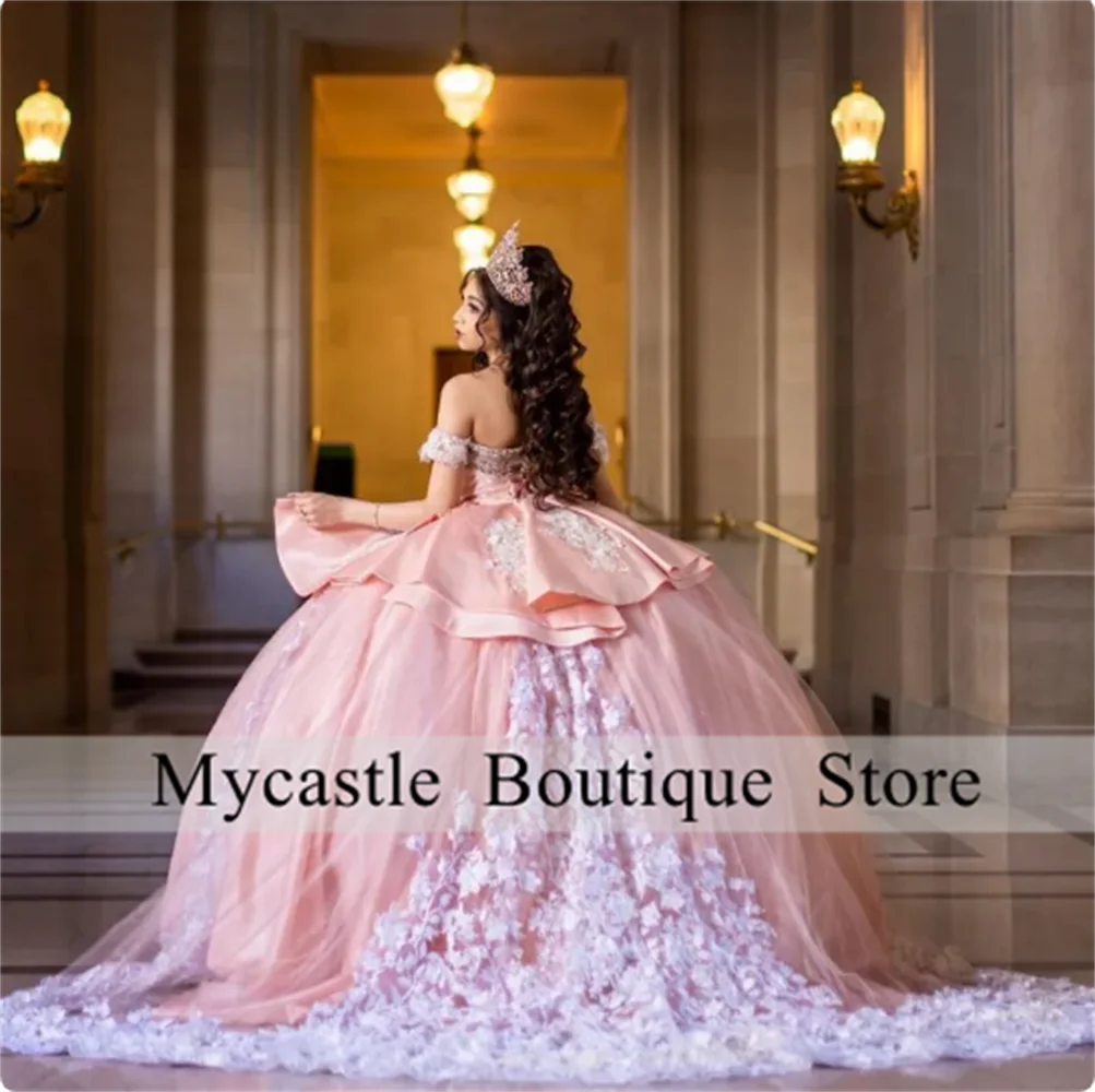Розовое платье принцессы quinceanera - Фотография_3