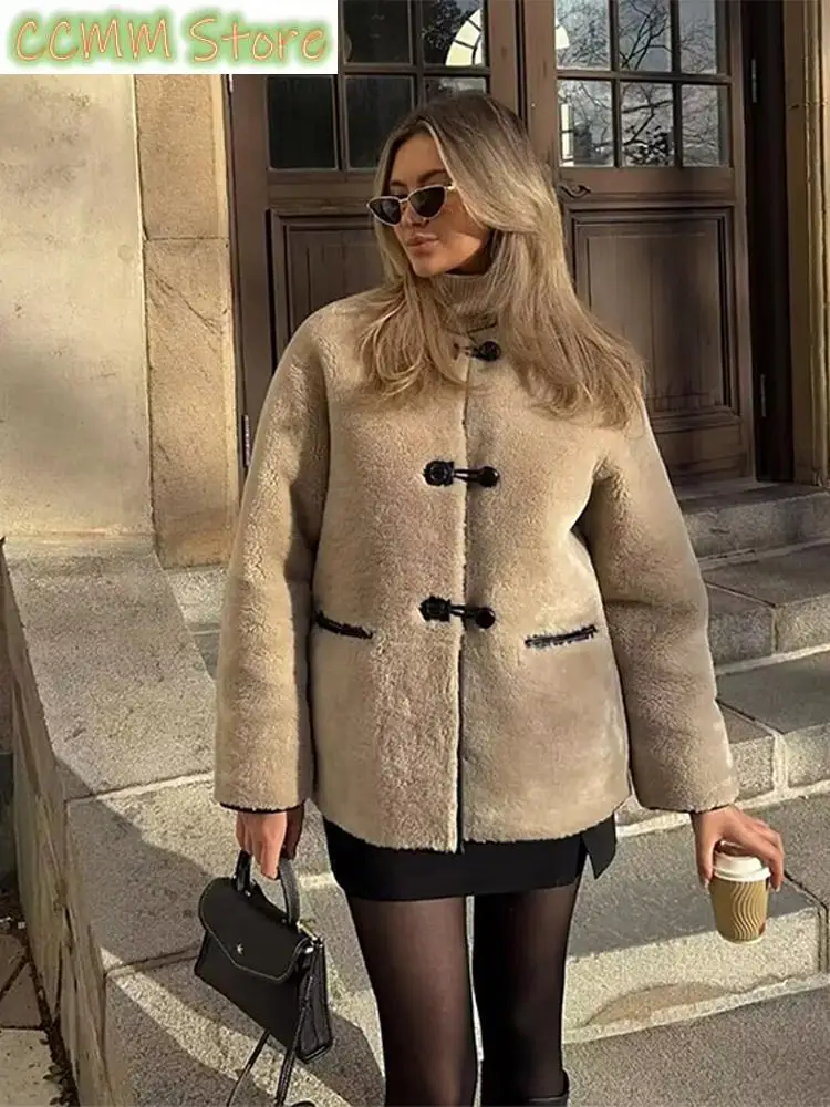 Повседневная женская шерстяная лоскутная куртка в стиле пэчворк - Фотография_4