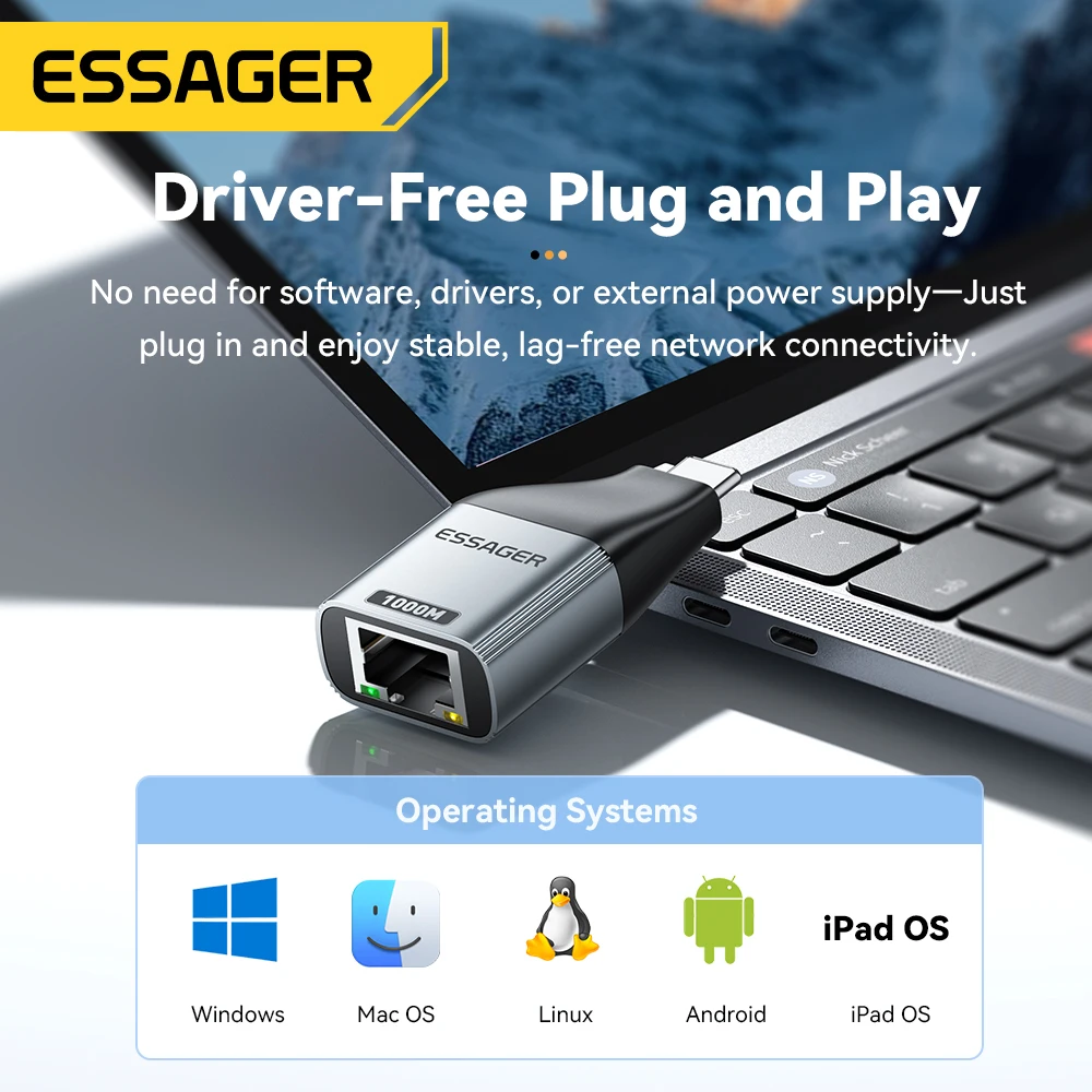 Адаптер essager type-c к ethernet - Фотография_3