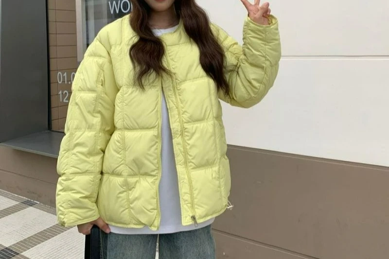 Модная хлопковая куртка с круглым вырезом для женщин - Фотография_6