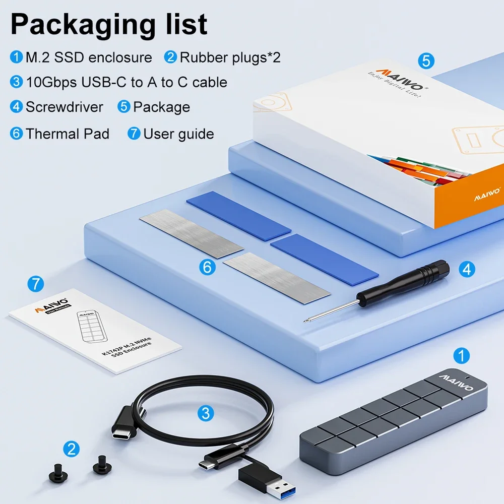 Корпус maiwo m.2 nvme ssd usb3 - Фотография_6