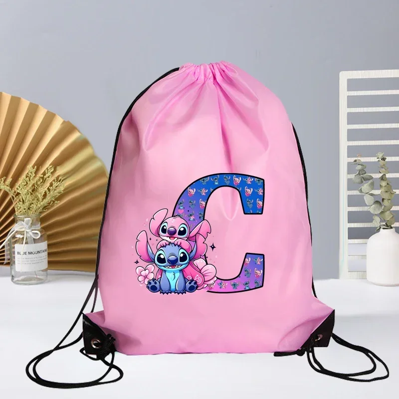 Disney stitch drawstring bag letter - Фотография_3