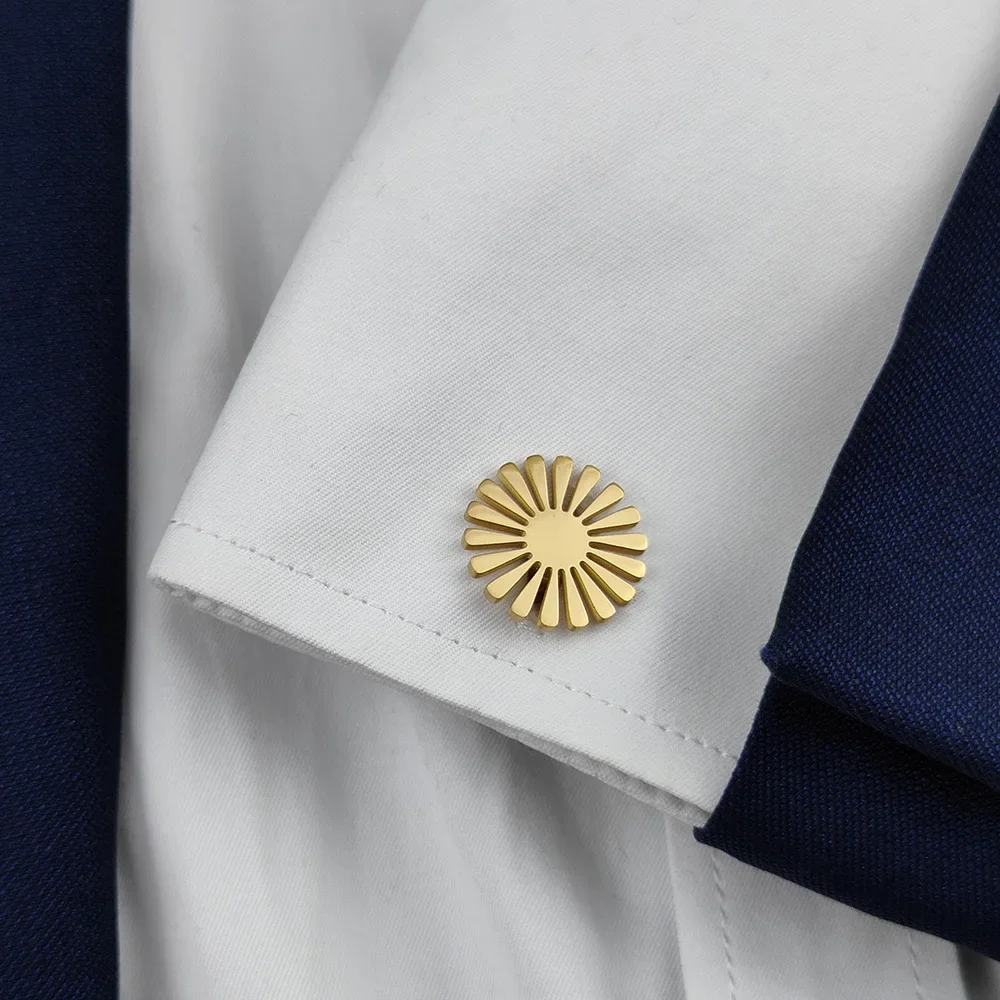 Изысканные элегантные запонки в виде подсолнухов