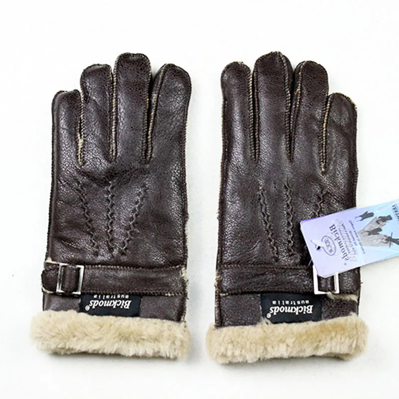 Зимние теплые перчатки из овчины с мехом