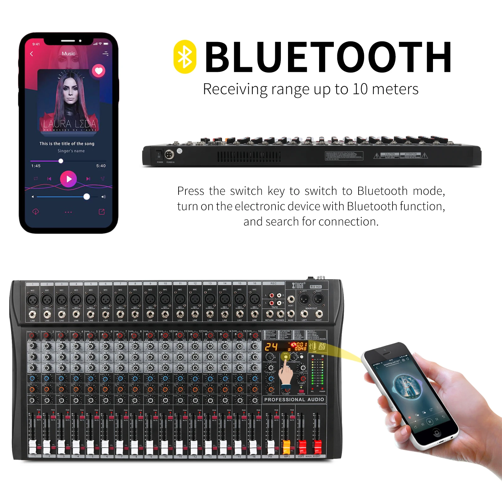 Tlf xtuga 16-канальный профессиональный микшерный пульт