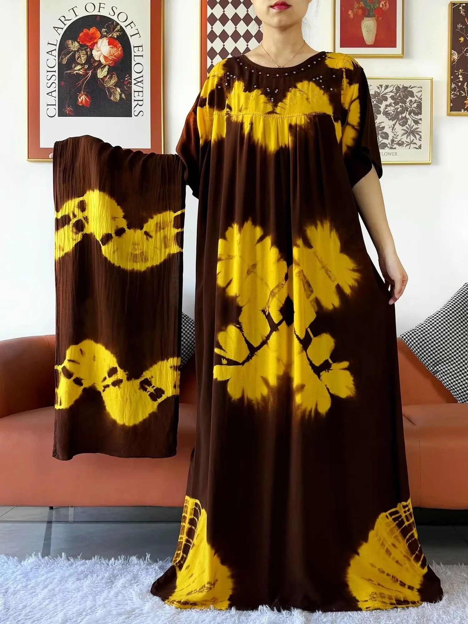 Последнее праздничное платье из хлопка с принтом - Фотография_6