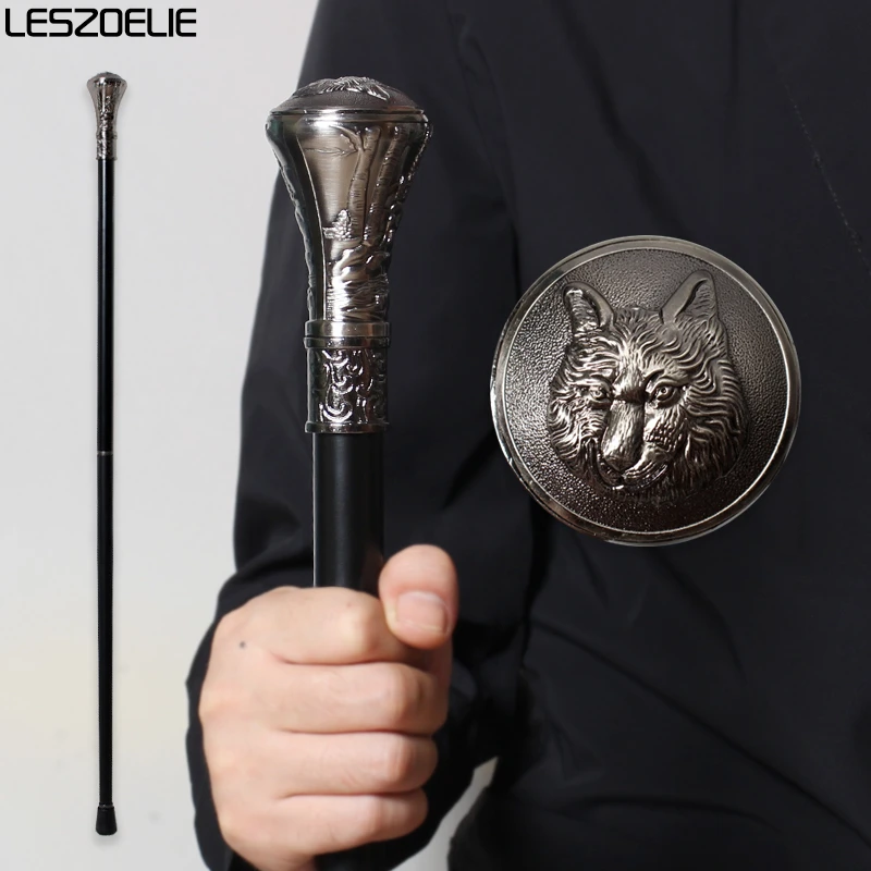 Роскошная трость с волчьей головой для мужчин