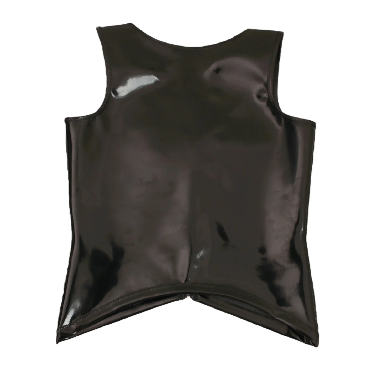 Мужской жилет без рукавов из искусственной кожи - Фотография_4