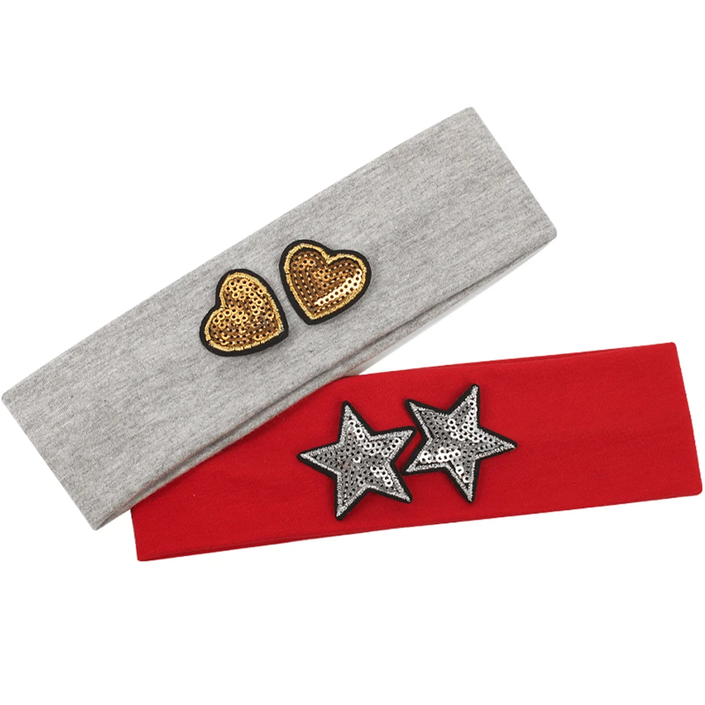 Детская хлопковая повязка на голову со звездами и любовью - Фотография_5