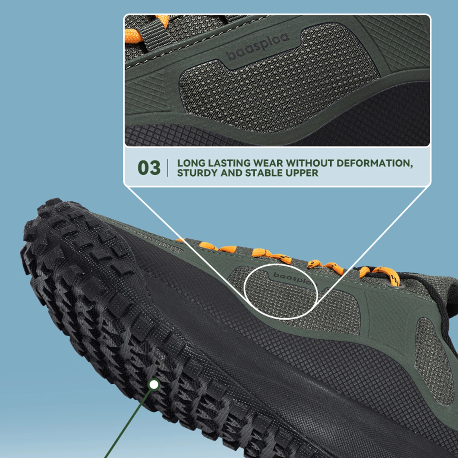 Походная обувь, повседневная легкая прогулочная обувь на шнуровке - Фотография_5