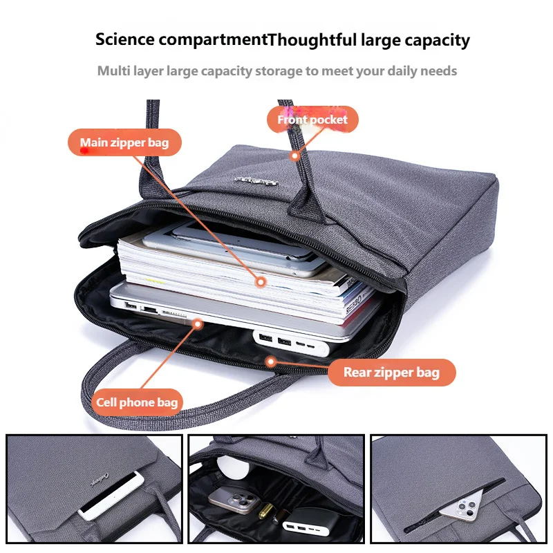 Деловая вертикальная сумка из ткани оксфорд - Фотография_5