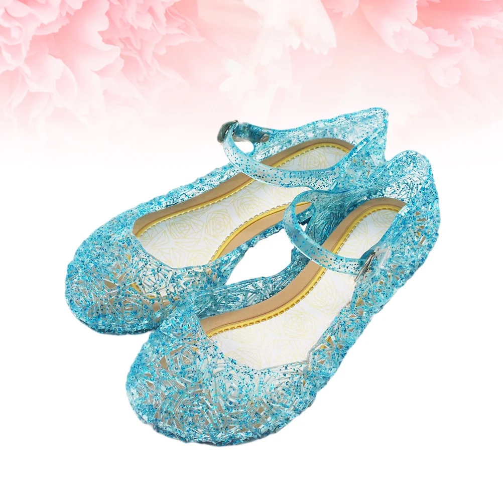 1 пара сандалий для девочек на высоком каблуке из желе из пвх - Фотография_2