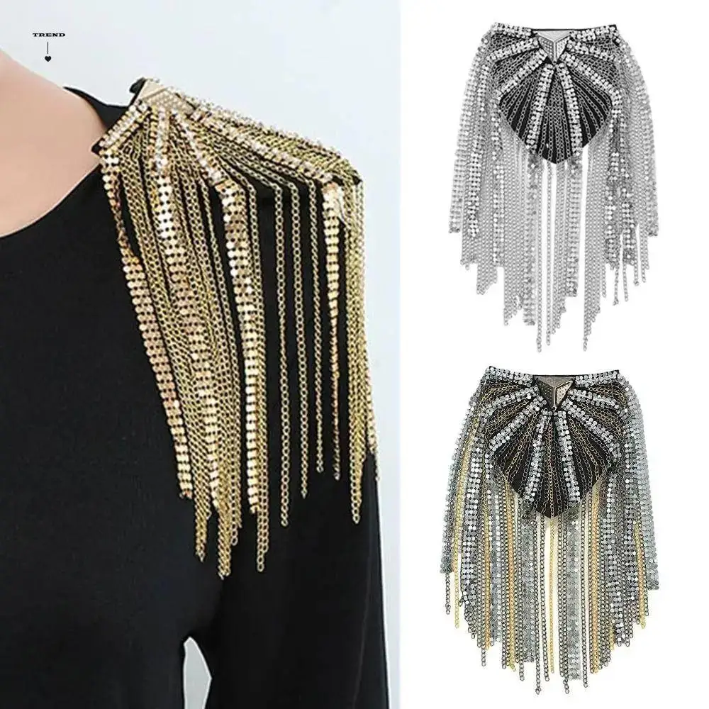 Retro epaulets tassel chain epaulette