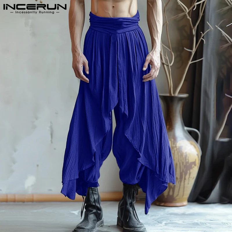 Мужские однотонные длинные шаровары - Фотография_3