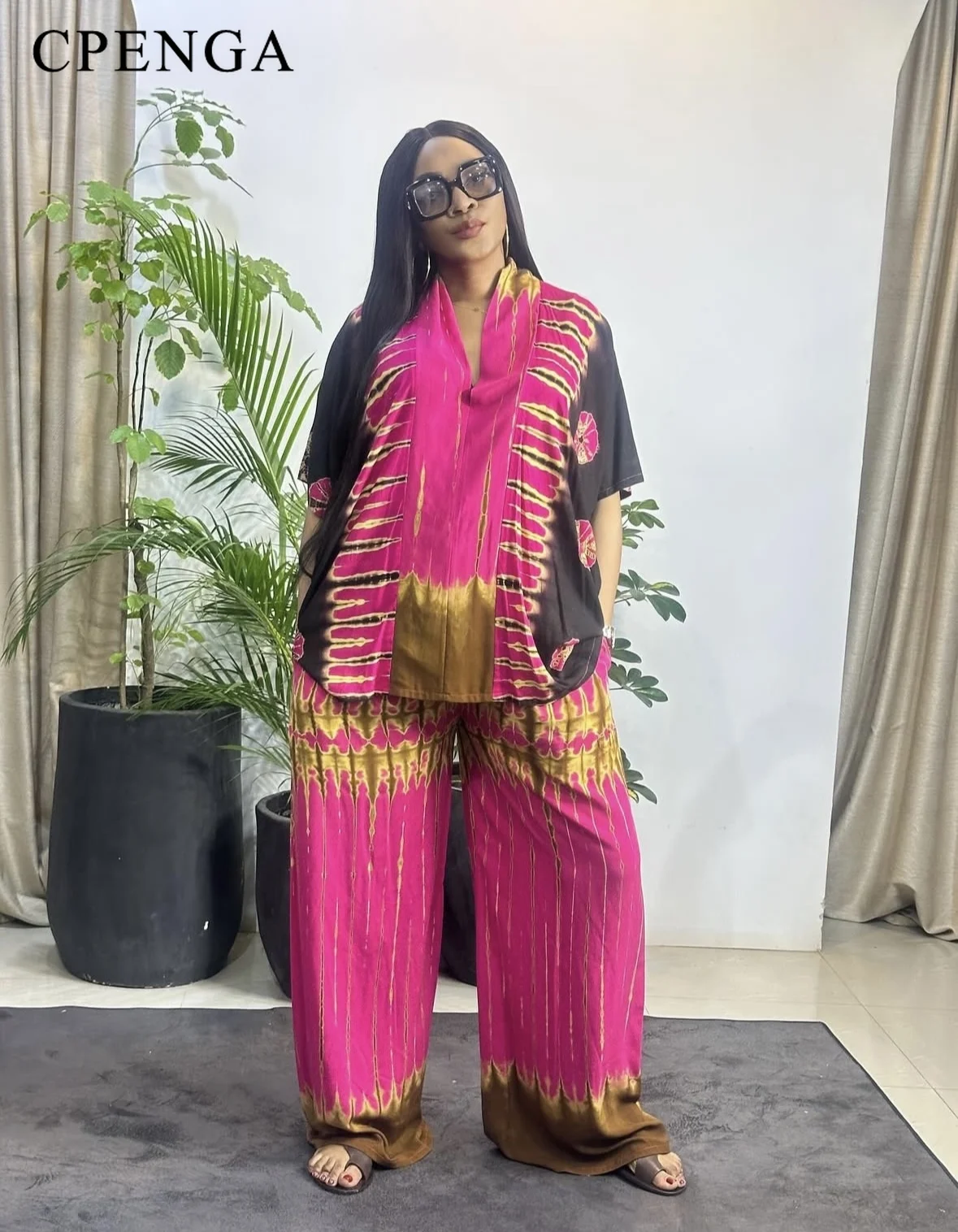 Летняя одинаковая африканская одежда дашики из двух предметов для женщин - Фотография_3