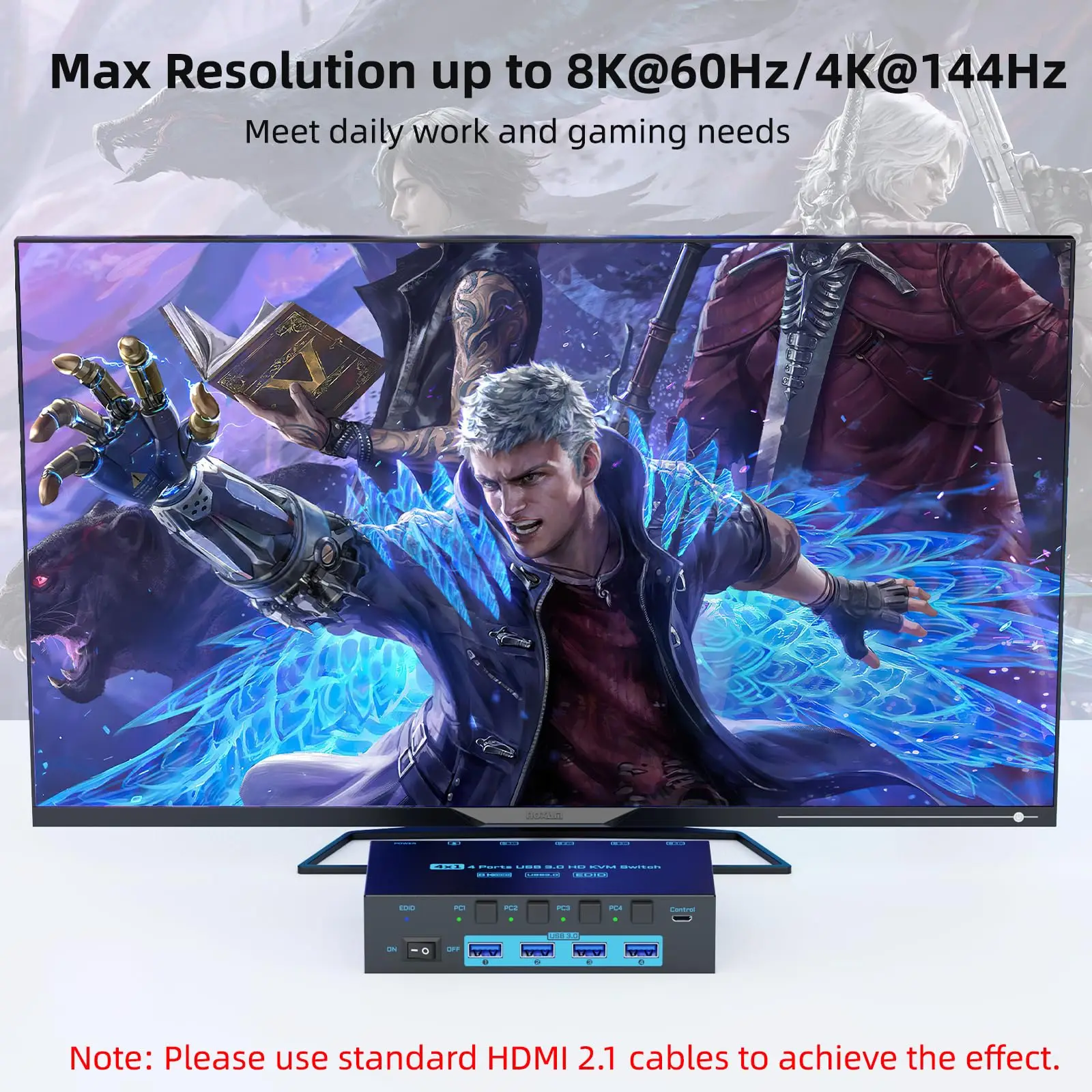 Kvm-переключатель 8k hdmi 2.1 - Фотография_6