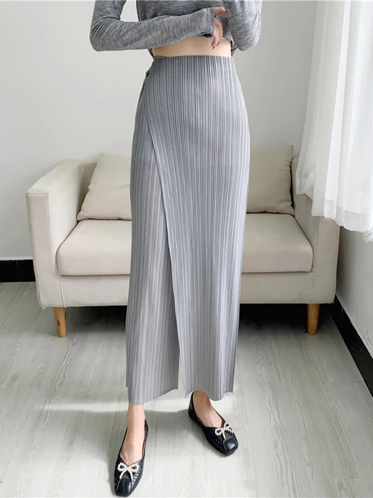 Alsey miyake плиссированные широкие брюки до щиколотки для женщин