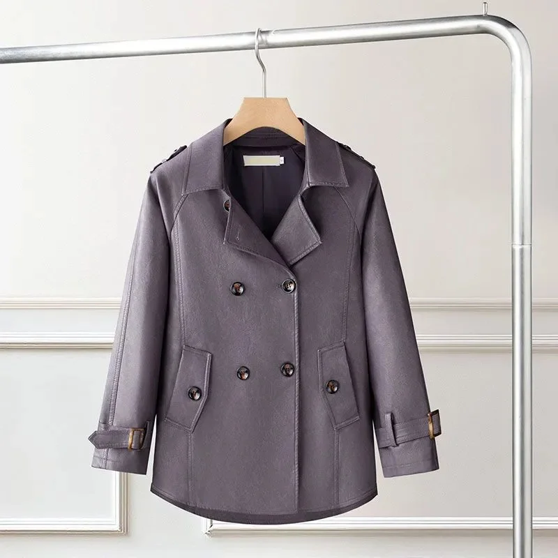 Новая материнская куртка из искусственной кожи осенне-зимнего цвета - Фотография_3