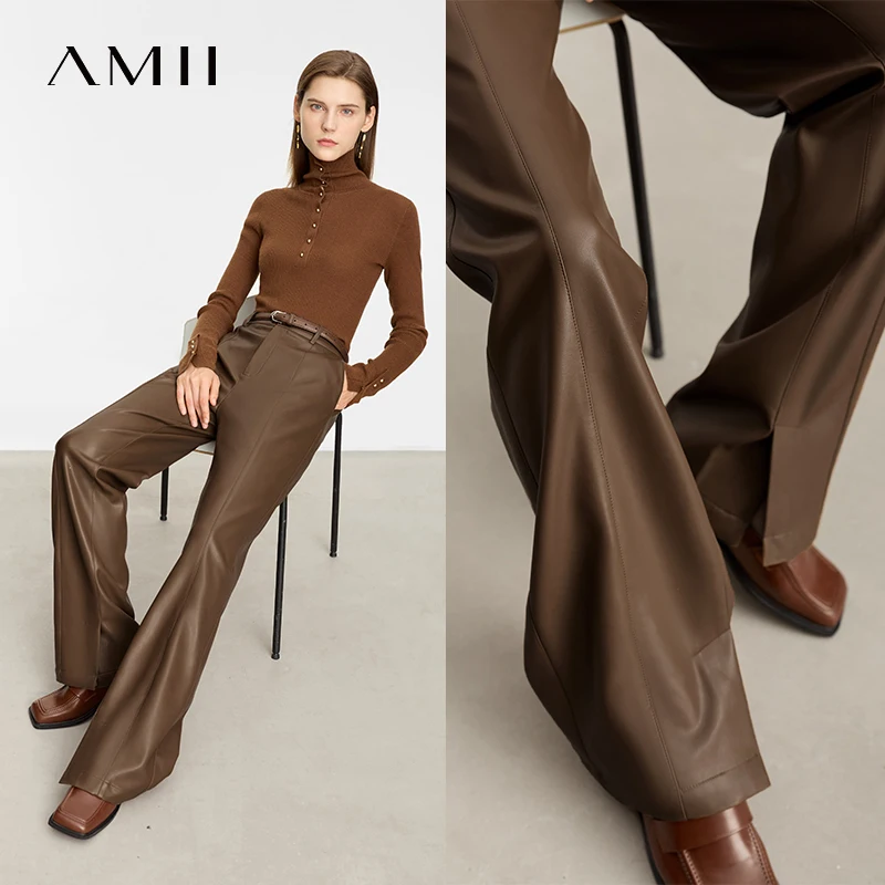Amii минималистичные повседневные брюки для женщин - Фотография_5
