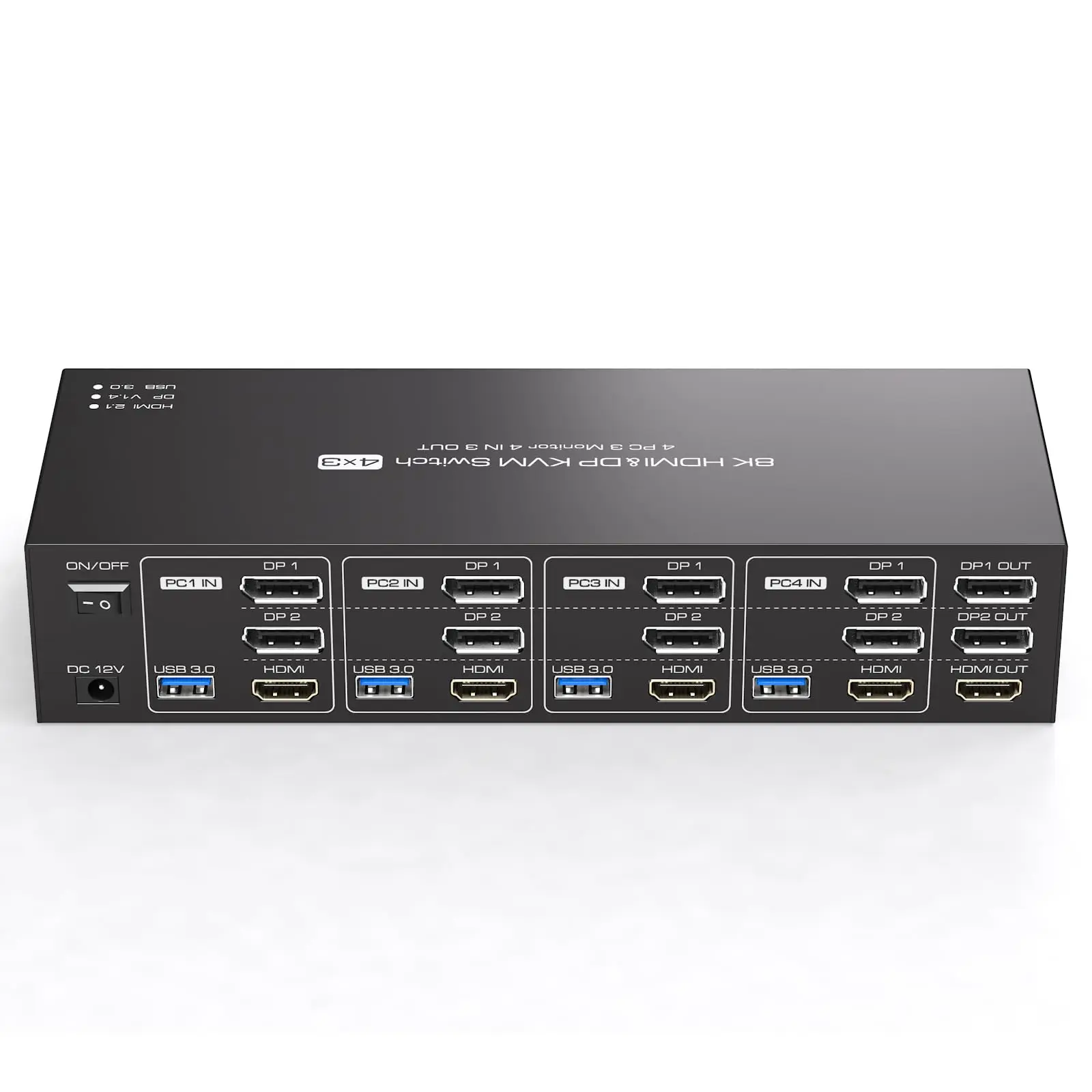 Kvm-переключатель 8k hdmi + 2 порта дисплея