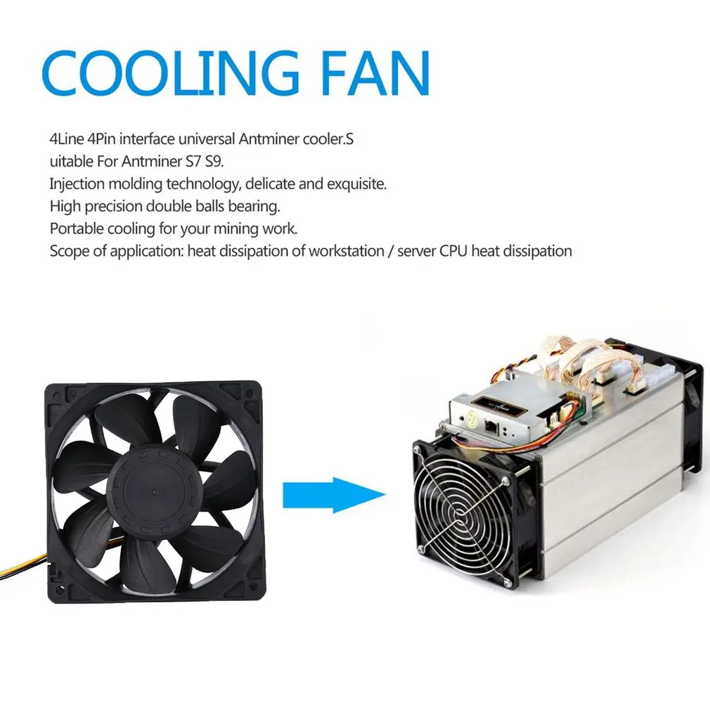 Вентилятор охлаждения hot miner 2025 для antminer bitmain s7 s9 - Фотография_3