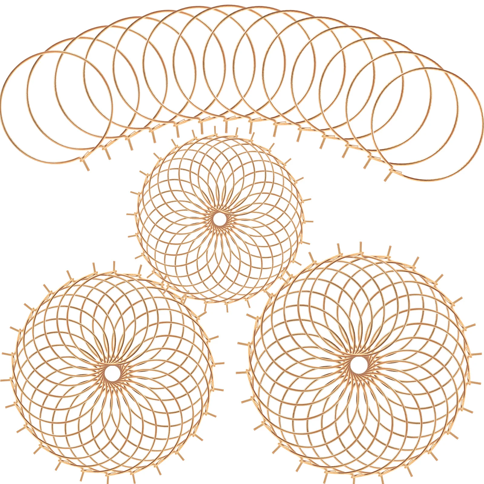 Круглые серьги-кольца разных размеров