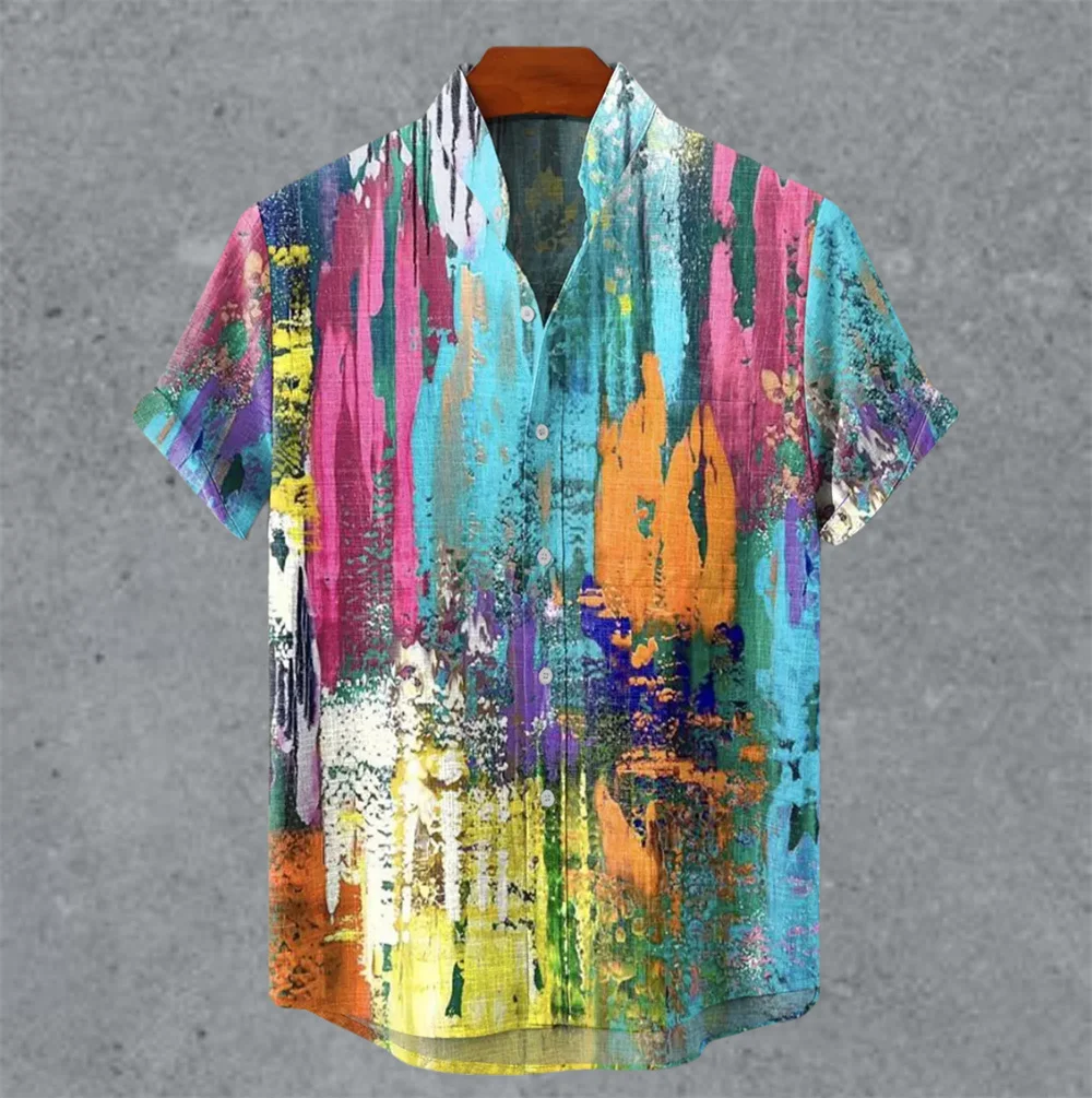 Винтажная мужская рубашка в стиле ретро с крапчатыми метками