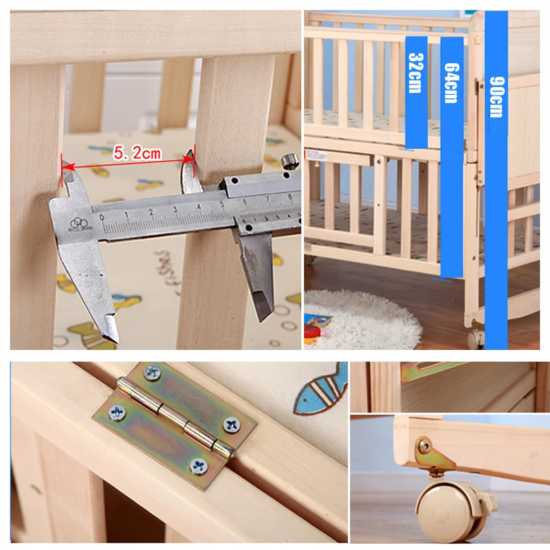 8 in1 wood baby bed with shelf - Фотография_4