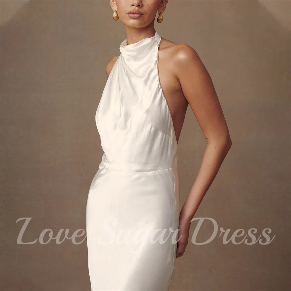 Сексуальное атласное свадебное платье с открытой спиной - Фотография_5