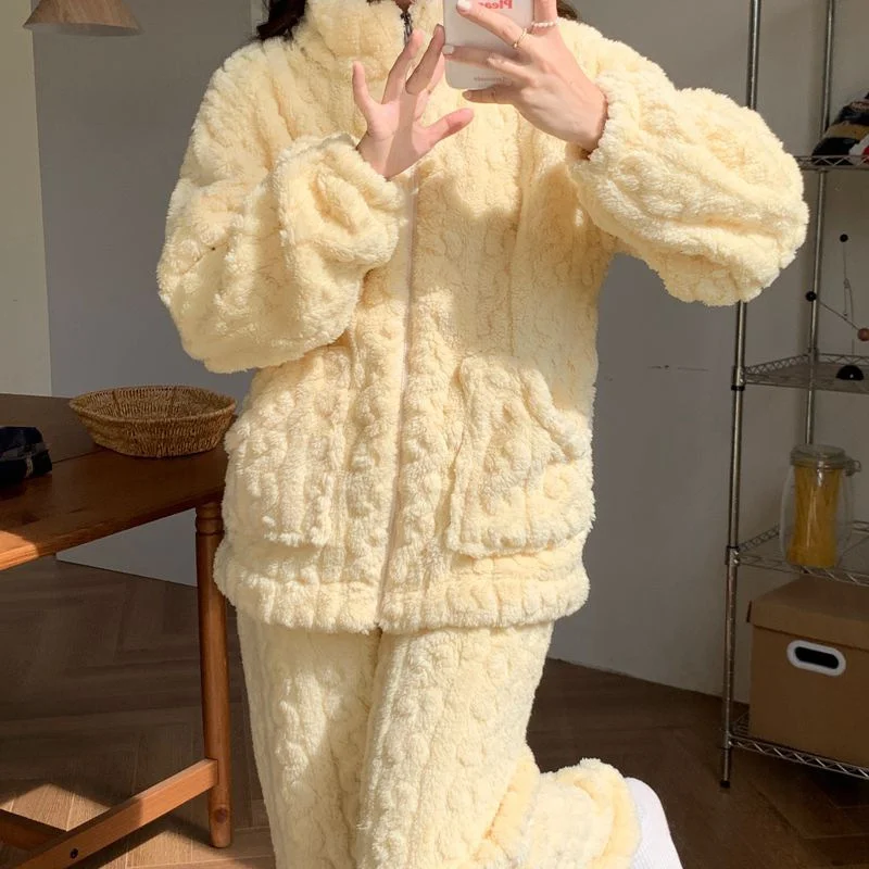 Осенне-зимняя милая флисовая пижама