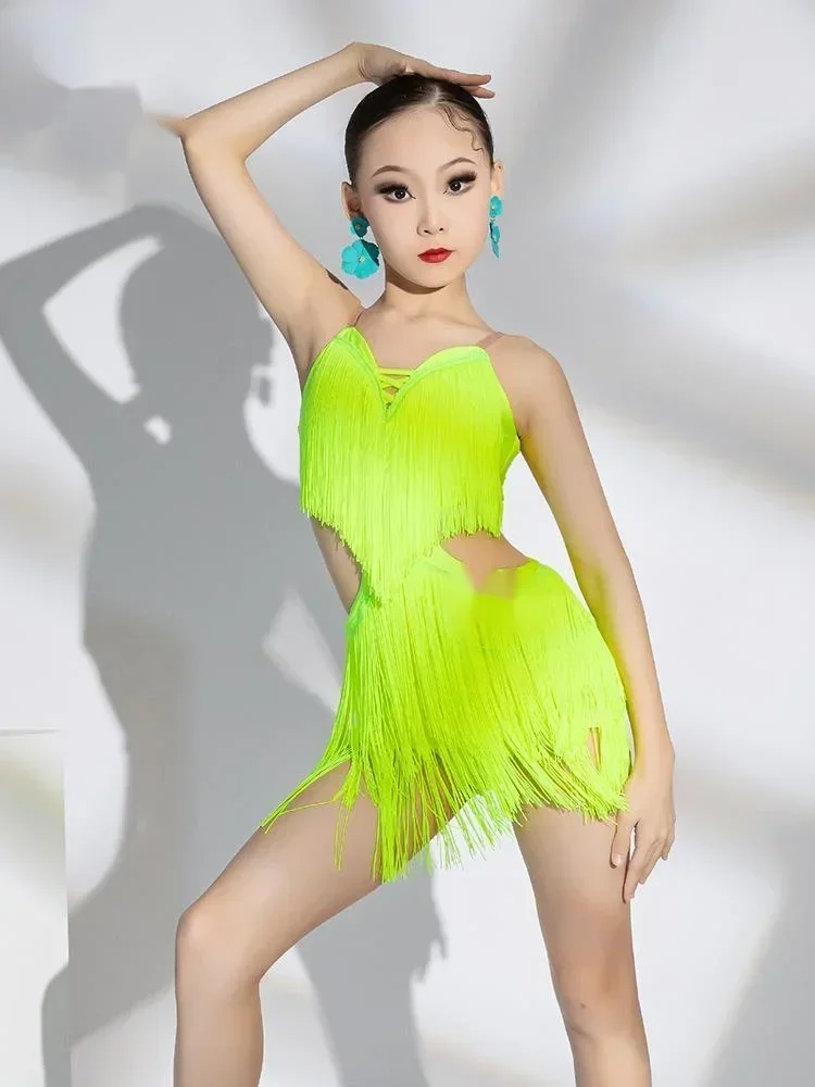 Платье для латинских танцев с бахромой