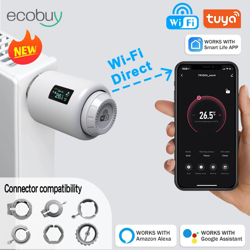 Термостат tuya trv с wi-fi