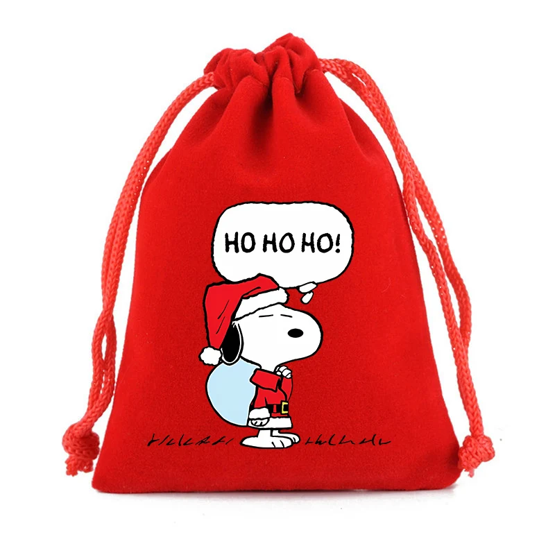 Snoopys красные сумки из нетканого материала на шнурке - Фотография_3