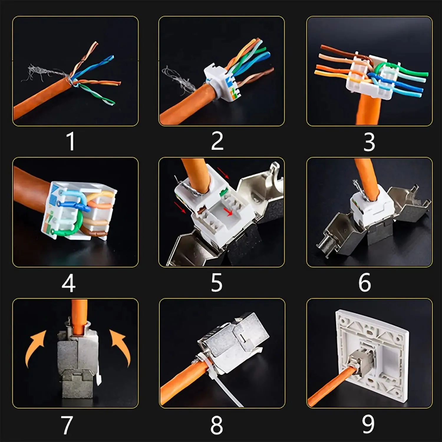 Rj45 cat8 cat7 cat6a экранированные разъемы для ключевых камней - Фотография_2