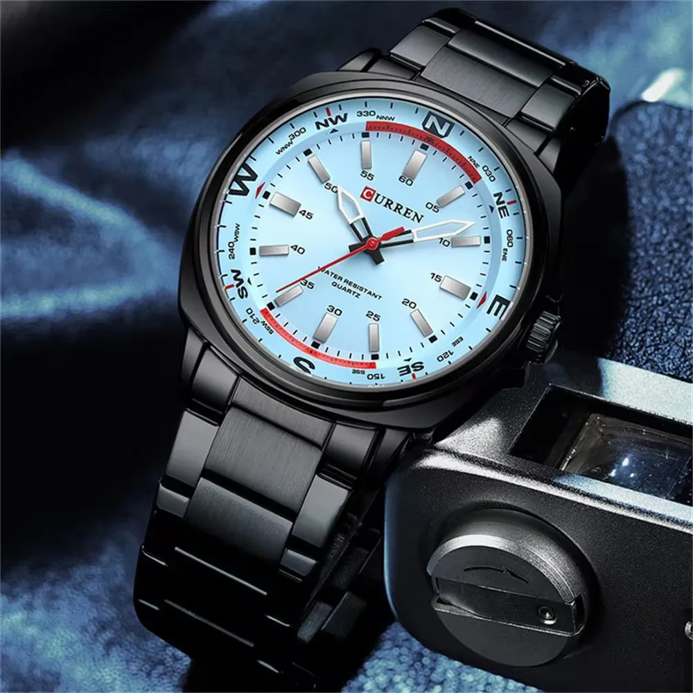 Curren 8455 мужские кварцевые часы с большим циферблатом - Фотография_3