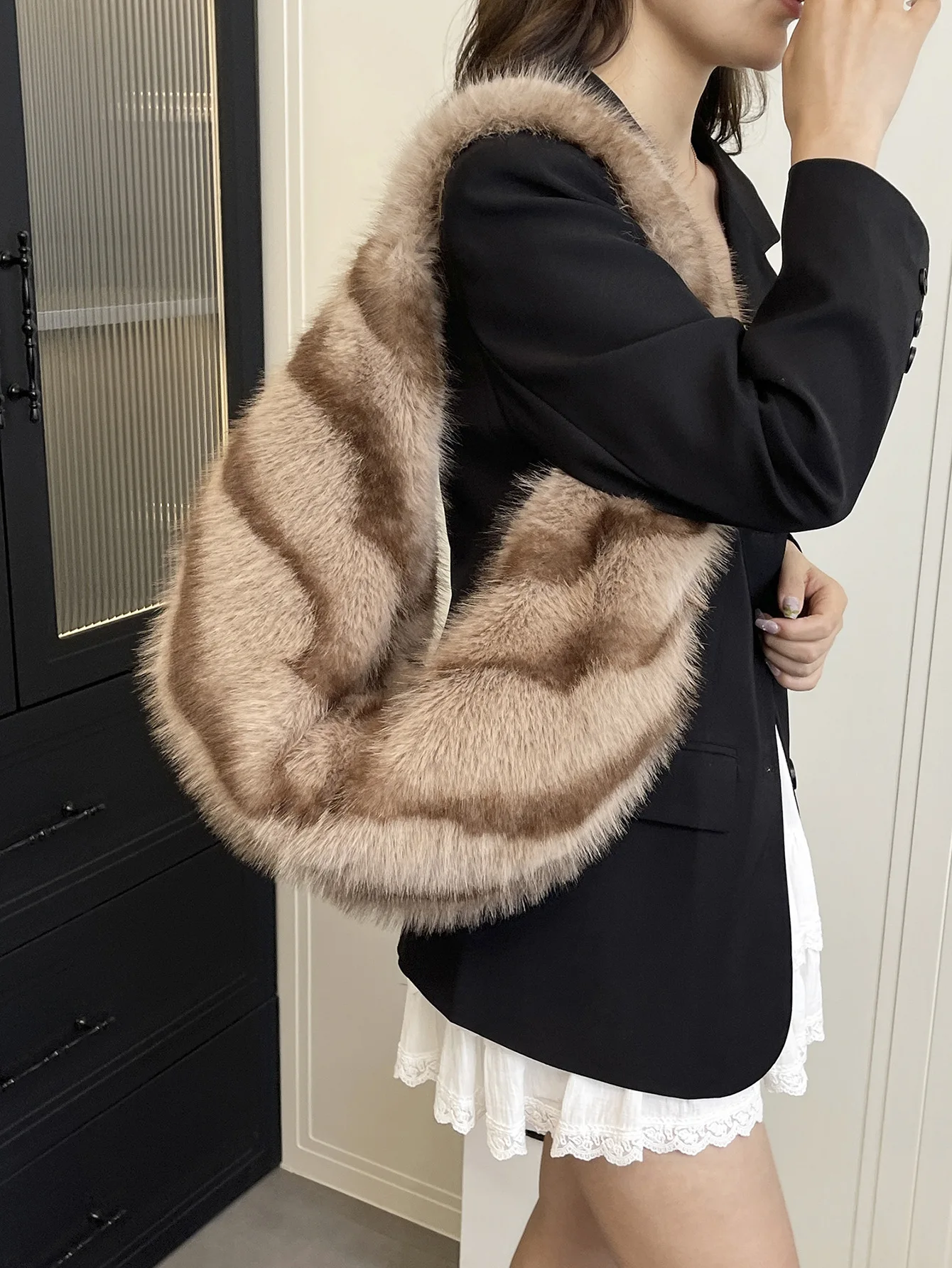 Осень-зима женская плюшевая сумка - Фотография_6