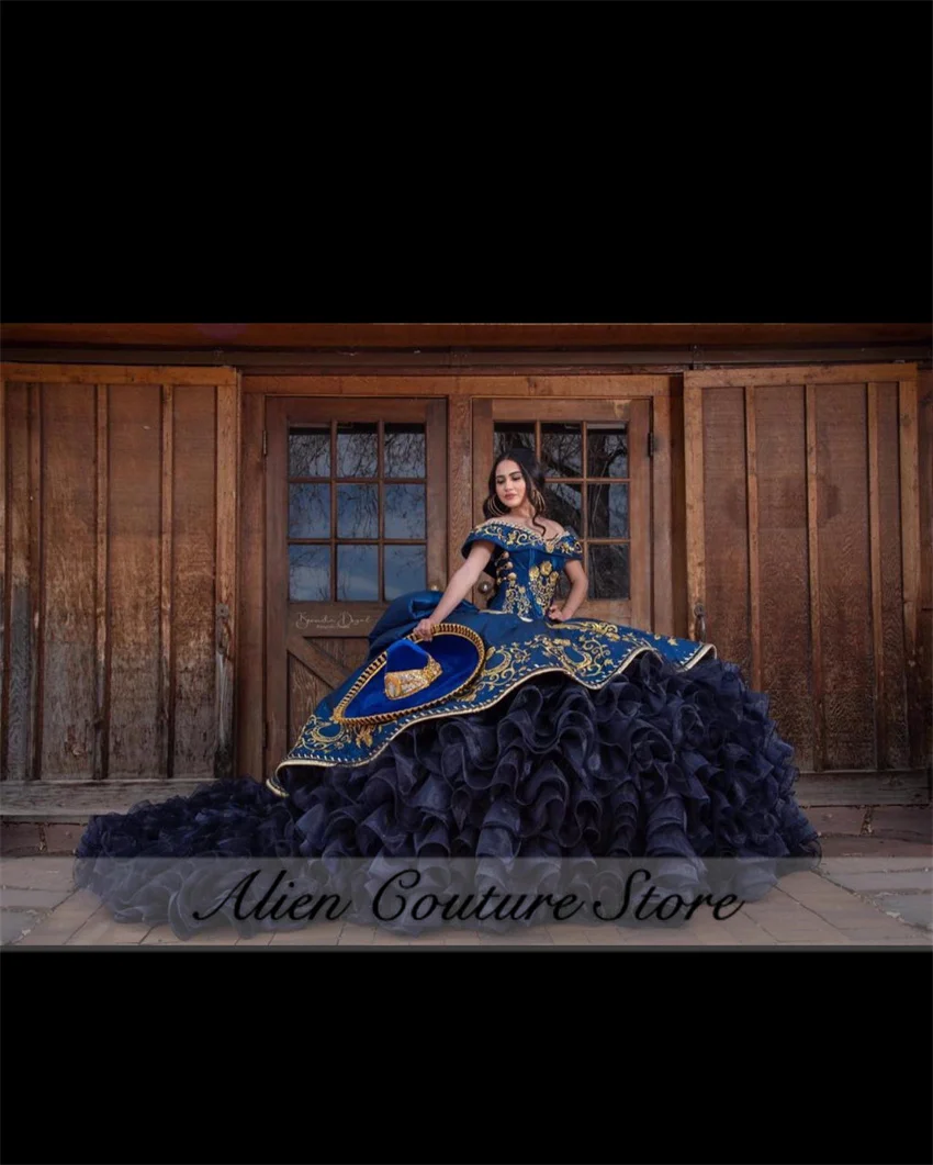 Великолепные синие платья quinceanera - Фотография_4