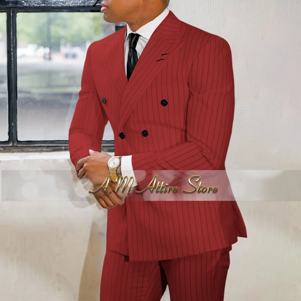 Мужской белый костюм в тонкую полоску - Фотография_4