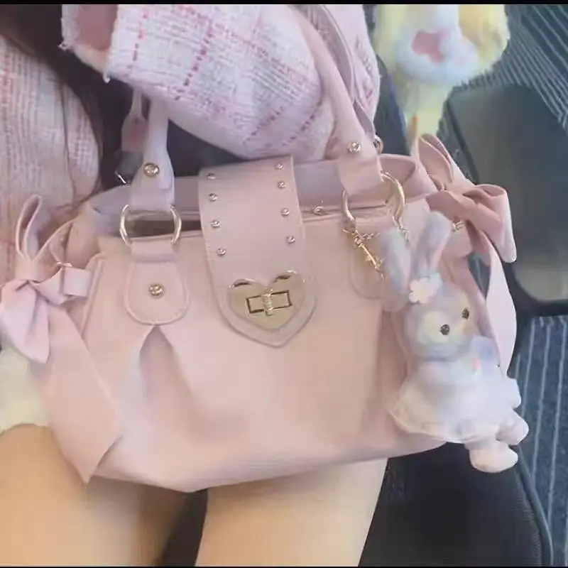 Harajuku лук розовая ручная сумка - Фотография_3