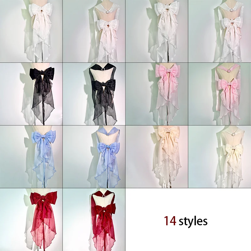 33x75 см свадебный бант с рюшами и оборками из тюля в стиле лолиты - Фотография_4