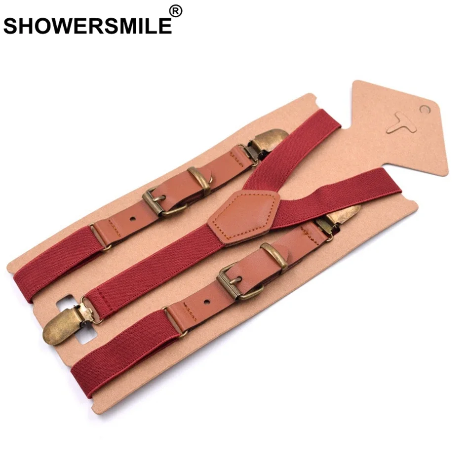 Showersmile мужские кожаные подтяжки - Фотография_4