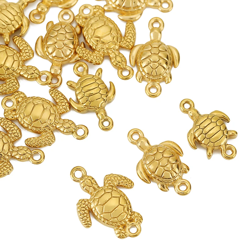 Подвески в виде черепахи из нержавеющей стали с двойным отверстием