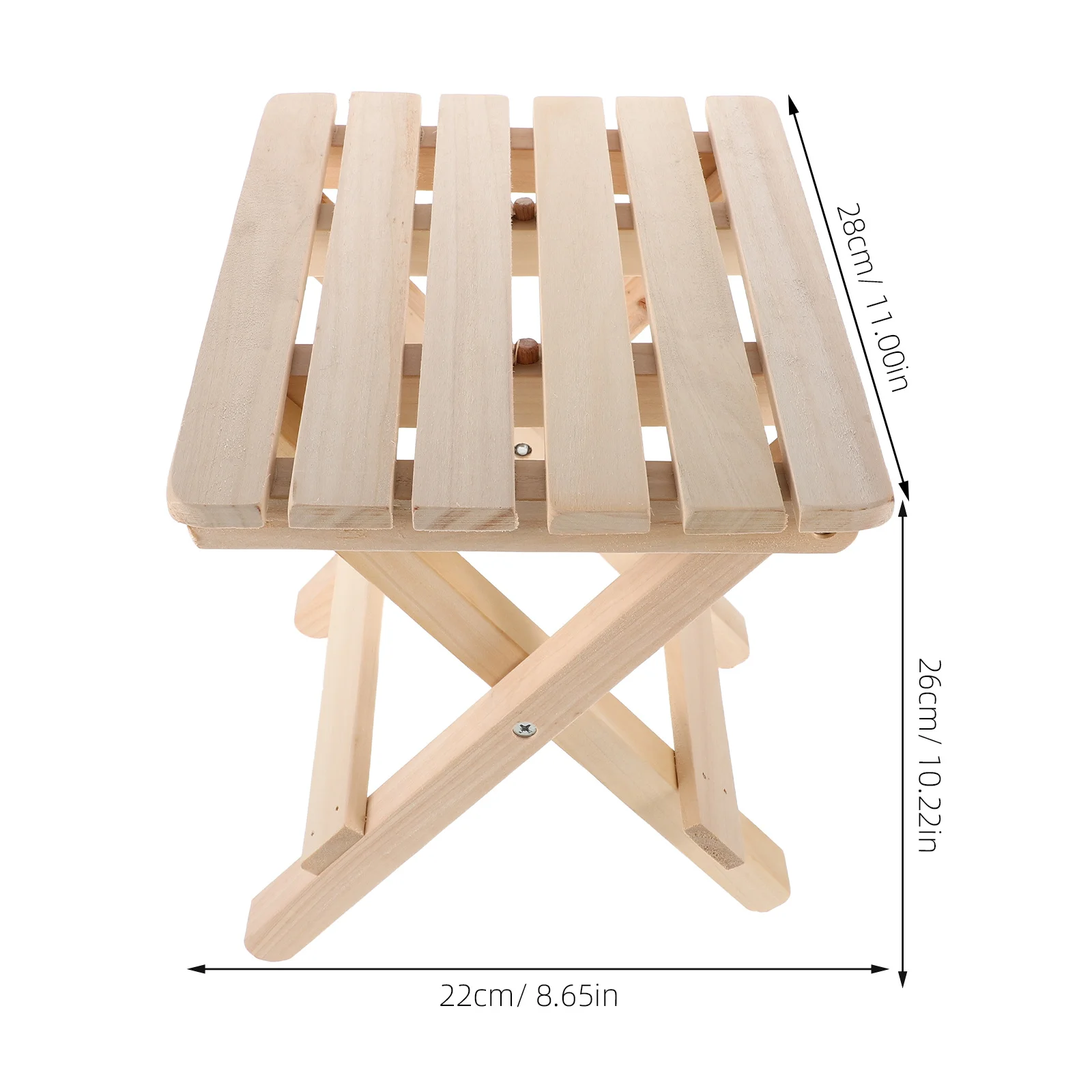 Портативный складной табурет из цельного дерева - Фотография_3