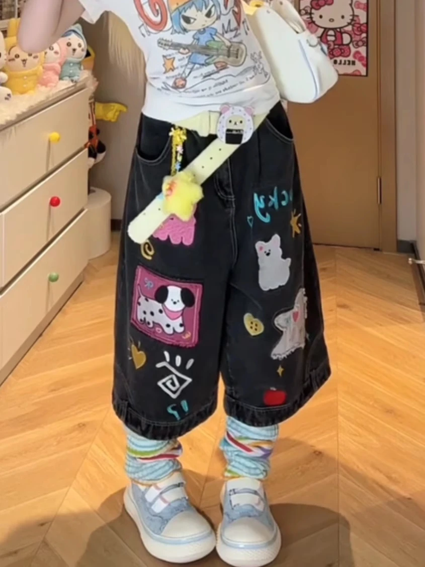 Летние женские шорты shoujo jorts abi tide harajuku - Фотография_4