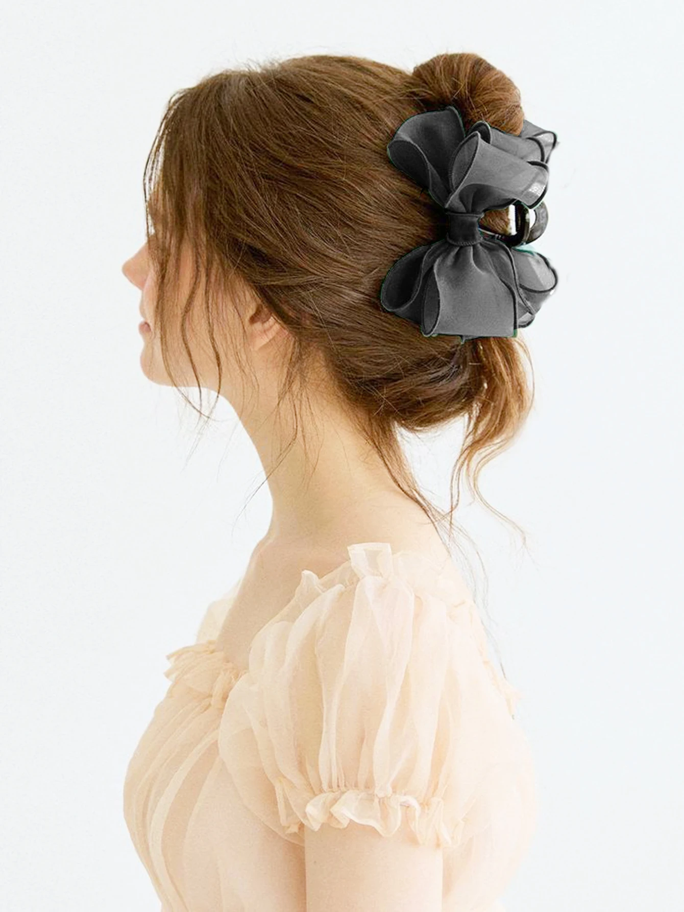 Lystrfac модная сетчатая заколка для волос с бантом для женщин